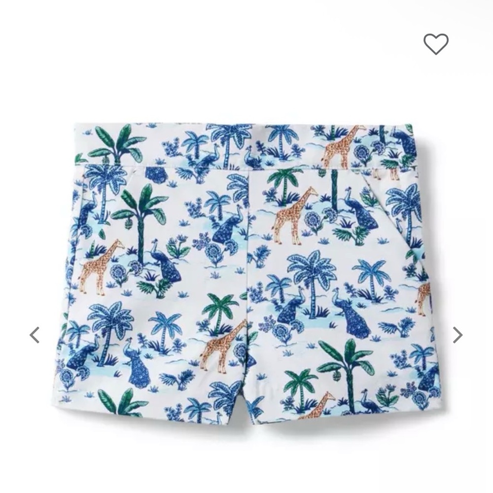 Janie and Jack Blue and Green Safari Print Shorts
